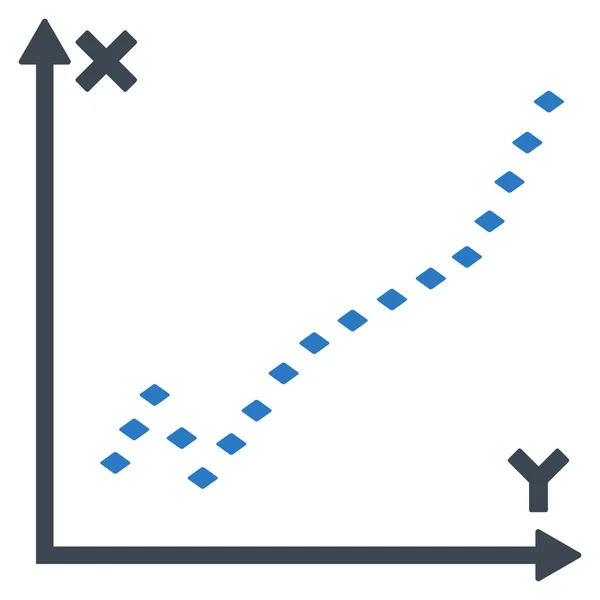 Prickade funktion Plot Glyph verktygsfältsikon — Stockfoto