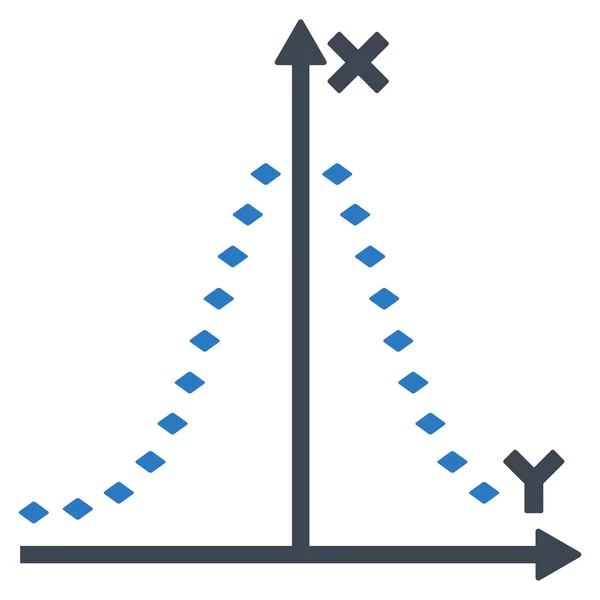 Icono de barra de herramientas de Gauss Plot Glyph punteado —  Fotos de Stock