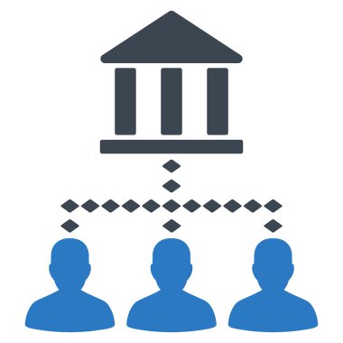 Banka Binası istemci bağlantıları vektör araç çubuğu simgesi
