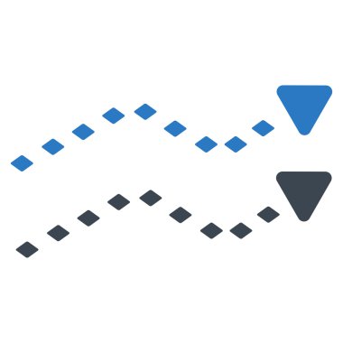 Noktalı eğilimleri vektör araç çubuğu simgesi