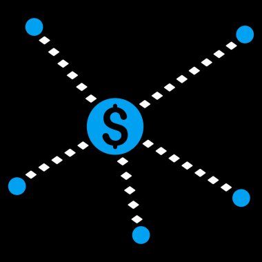 Noktalı finansal bağlantılar vektör araç çubuğu simgesi