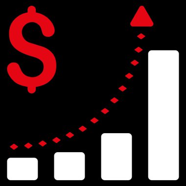 İş Bar grafiği olumlu Trend vektör araç çubuğu simgesi