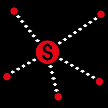 Noktalı finansal bağlantılar vektör araç çubuğu simgesi