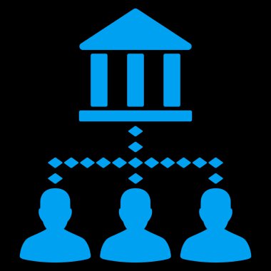 Banka Binası istemci bağlantıları vektör araç çubuğu simgesi