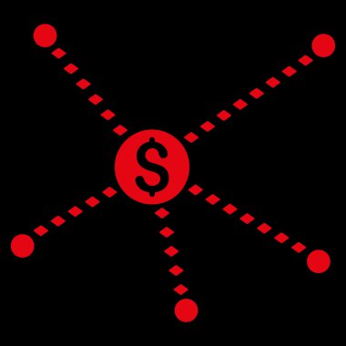 Noktalı finansal bağlantılar vektör araç çubuğu simgesi