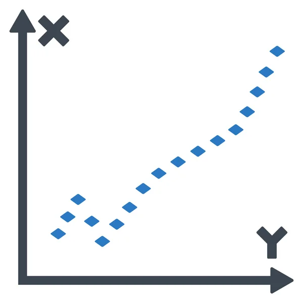 Icono de barra de herramientas de vector de parcela de función punteada — Vector de stock