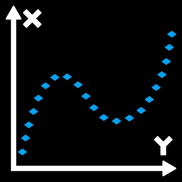 Icono de barra de herramientas vectorial gráfico de función punteada — Archivo Imágenes Vectoriales