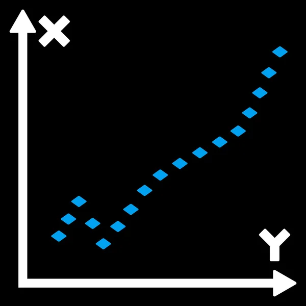 Icono de barra de herramientas de vector de parcela de función punteada — Vector de stock