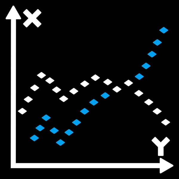Punktierte Funktionen plotten Vektor-Symbolleiste Symbol — Stockvektor