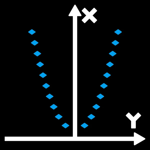 Icona punteggiata della barra degli strumenti vettoriale Parabola Plot — Vettoriale Stock