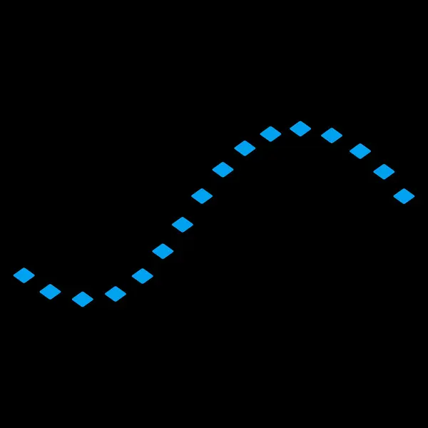 Prickade funktion linje vektor verktygsfältsikon — Stock vektor