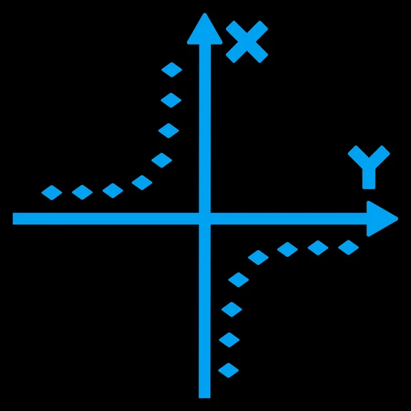 점선된 쌍곡선 플롯 벡터 도구 모음 아이콘 — 스톡 벡터