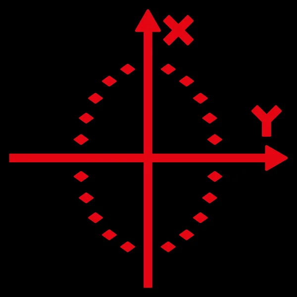 Gepunktetes Ellipse-Plotvektor-Symbol in der Symbolleiste — Stockvektor
