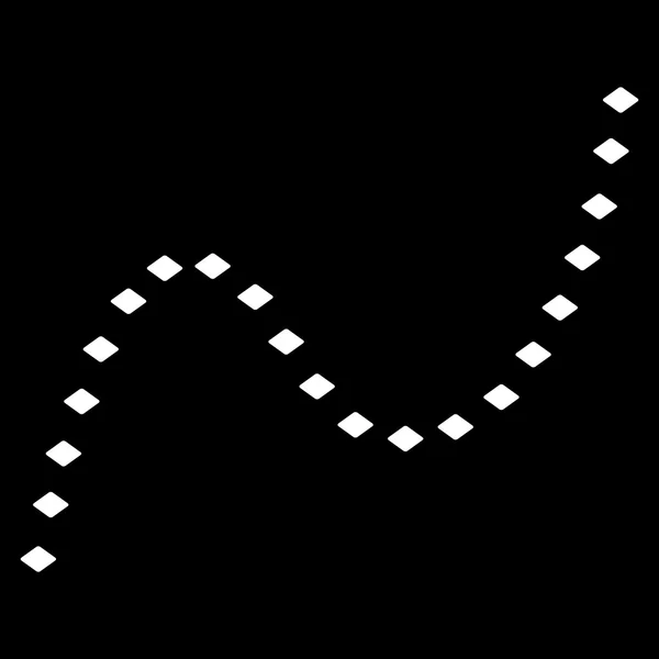 Gestippelde Curve Vector werkbalkpictogram — Stockvector