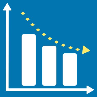 Noktalı negatif eğilim vektör araç çubuğu simgesi