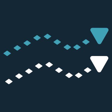 Noktalı eğilimleri vektör araç çubuğu simgesi