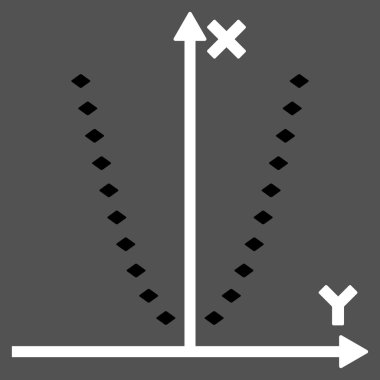 Noktalı parabol çizim vektör araç çubuğu simgesi