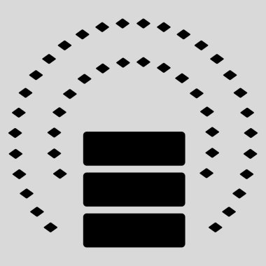 Veritabanı küre kalkan vektör araç çubuğu simgesi