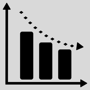 Noktalı negatif eğilim vektör araç çubuğu simgesi