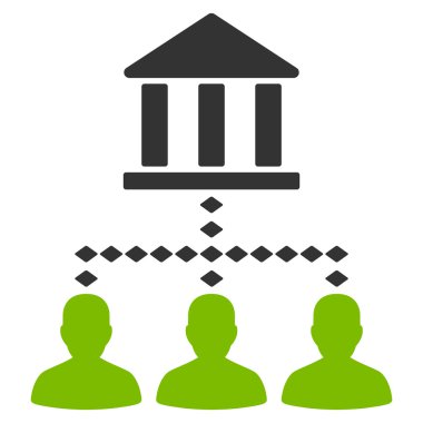 Banka Binası istemci bağlantıları vektör araç çubuğu simgesi