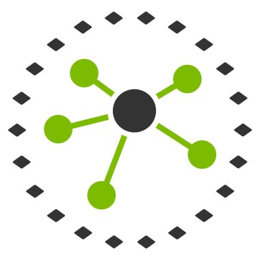 Noktalı bağlantı diyagramı vektör araç çubuğu simgesi