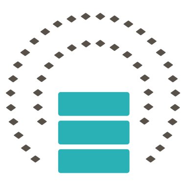 Veritabanı küre kalkan vektör araç çubuğu simgesi