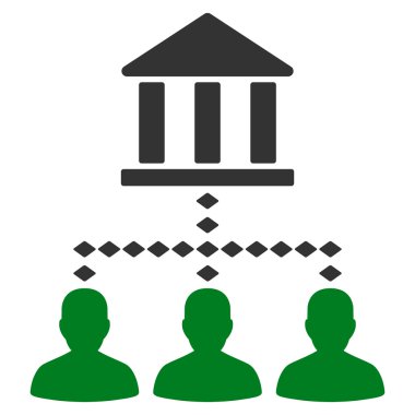 Banka Binası istemci bağlantıları vektör araç çubuğu simgesi