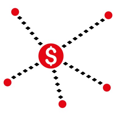 Noktalı finansal bağlantılar vektör araç çubuğu simgesi