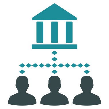 Banka Binası istemci bağlantıları vektör araç çubuğu simgesi