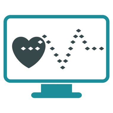 Kardiyo izleme vektör araç çubuğu simgesi