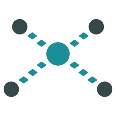 Noktalı bağlantılar vektör araç çubuğu simgesi