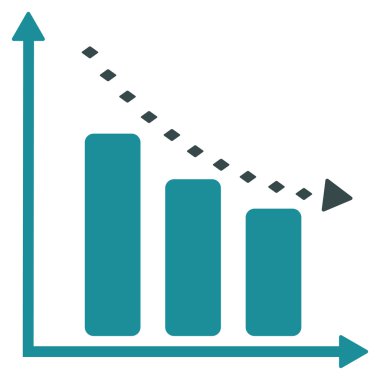 Noktalı negatif eğilim vektör araç çubuğu simgesi