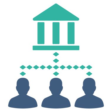 Banka Binası istemci bağlantıları vektör araç çubuğu simgesi