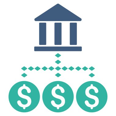 Banka yapısı vektör araç çubuğu simgesi