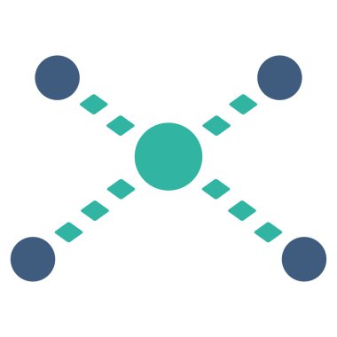 Noktalı bağlantılar vektör araç çubuğu simgesi