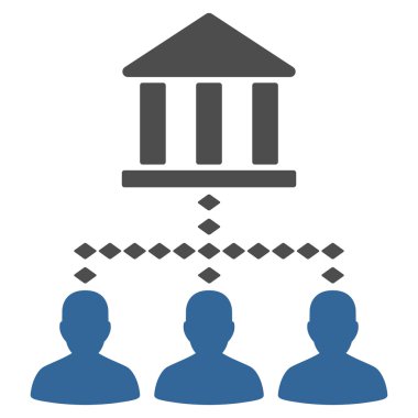 Banka Binası istemci bağlantıları vektör araç çubuğu simgesi