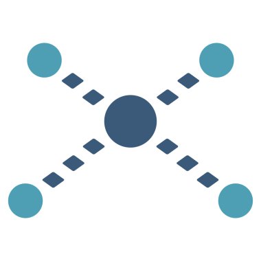 Noktalı bağlantılar vektör araç çubuğu simgesi