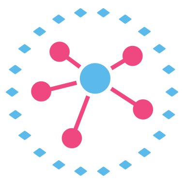 Noktalı bağlantı diyagramı vektör araç çubuğu simgesi