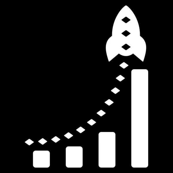 Rocket Business Bar Chart Vector Toolbar Icon — Stock Vector