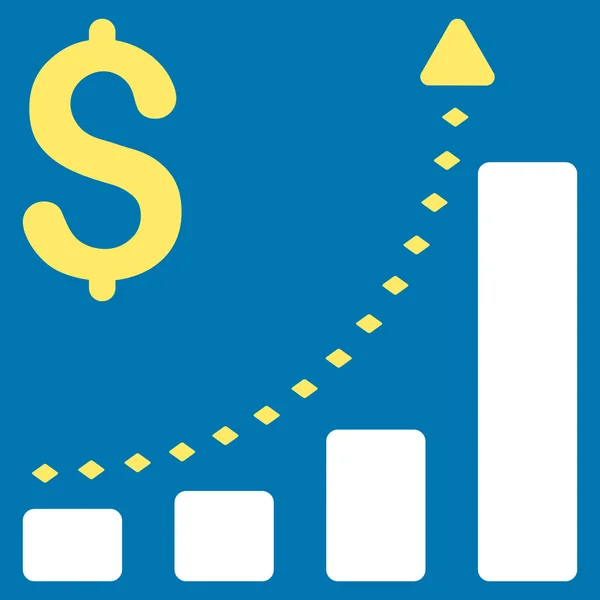 Gráfico de barras de negócios Ícone de barra de ferramentas de vetor de tendência positiva — Vetor de Stock