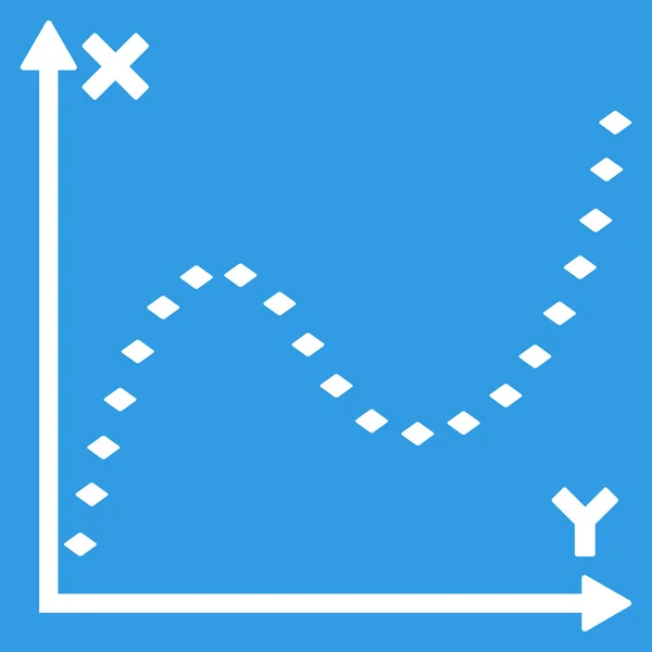 Gepunktetes Symbol für Funktionsgraphen-Vektor-Symbolleiste — Stockvektor