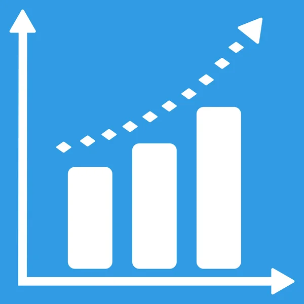Ícone de barra de ferramentas de vetor de tendência positiva pontilhada — Vetor de Stock