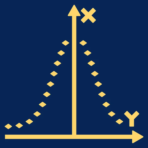 Icono de barra de herramientas de vector de parcela de Gauss punteada — Archivo Imágenes Vectoriales