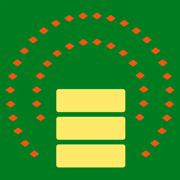 Icona della barra degli strumenti vettoriale dello scudo della sfera del database — Vettoriale Stock