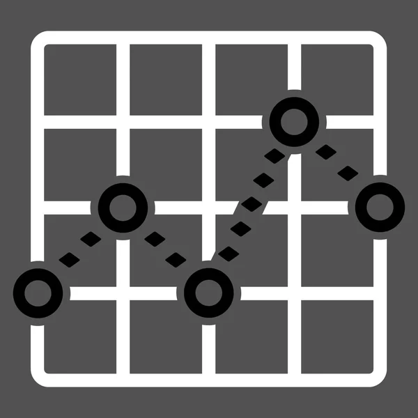 Icône de barre d'outils vectorielle de tracé de grille de ligne pointillée — Image vectorielle