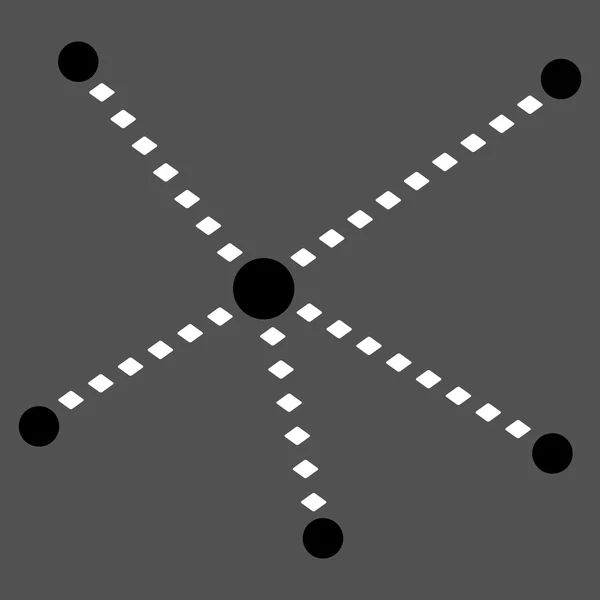 Icône de barre d'outils vectorielle de relations pointillées — Image vectorielle