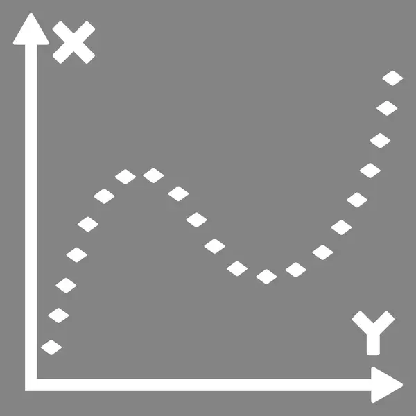 Icône de barre d'outils vectorielle de graphique de fonction pointillée — Image vectorielle