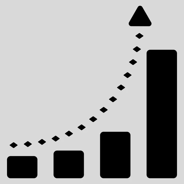 Gráfico de barras Ícone positivo da barra de ferramentas do vetor da tendência —  Vetores de Stock