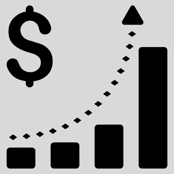 Business Bar Grafico Positivo Trend Vector Toolbar Icona — Vettoriale Stock