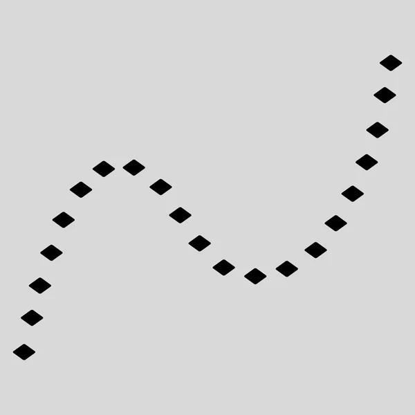 Icône de barre d'outils vectorielle à courbes pointillées — Image vectorielle